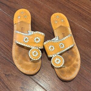 Jack Rogers Orange Sandals with Whipstitch Design